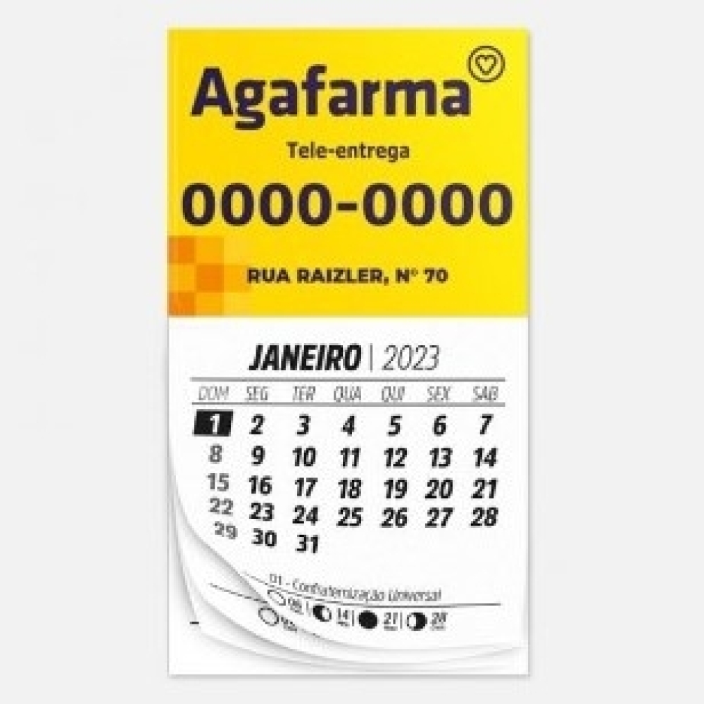 IMÃ DE GELADEIRA C/ CALENDARIO -bccr321