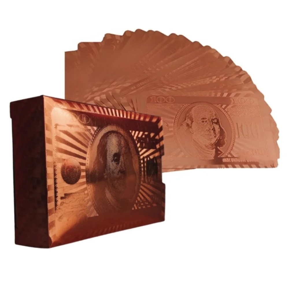 Jogo de baralho metalizado modelo dolar-Baralho metalizado 