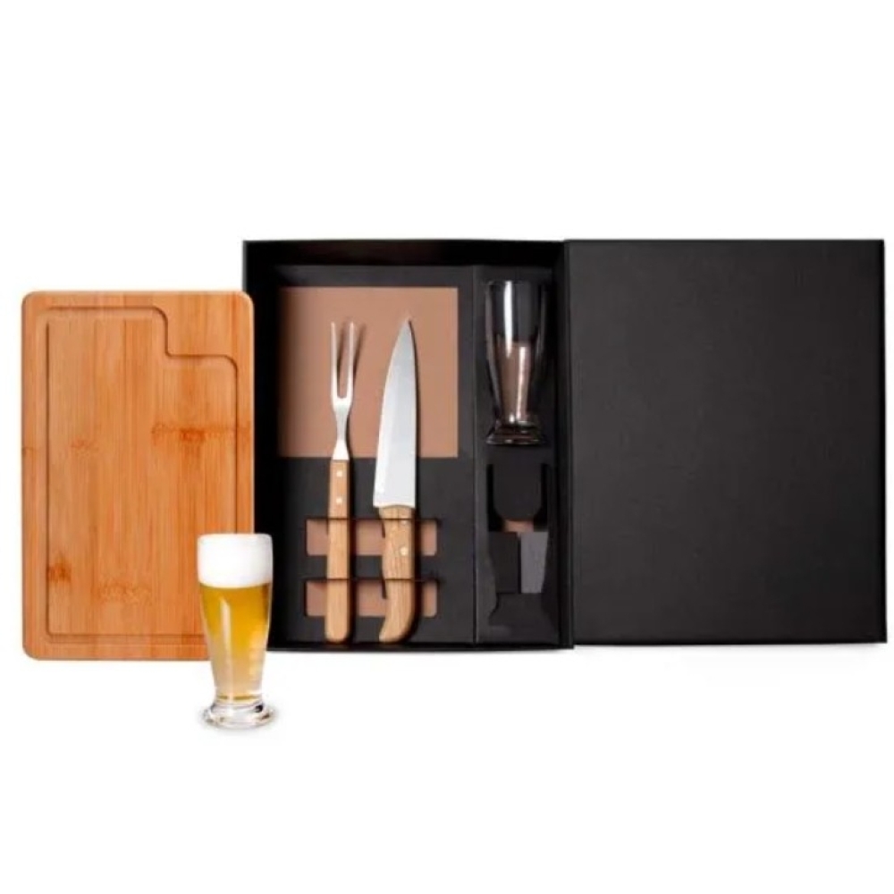 KIT PARA CHURRASCO COM COPOS - 5 PÇS