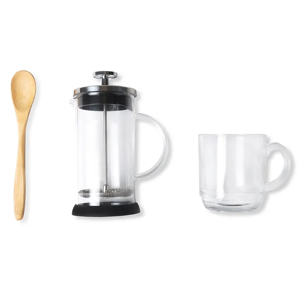 KIT SANTA MONICA CHÁ DE CASCA DE CAFÉ C/ PRENSA FRANCESA